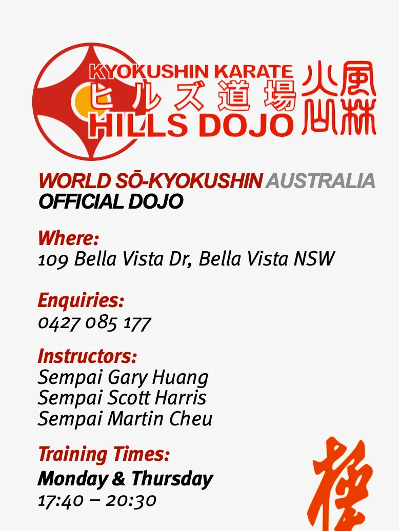 Hills Dojo information — address, instructors and class times