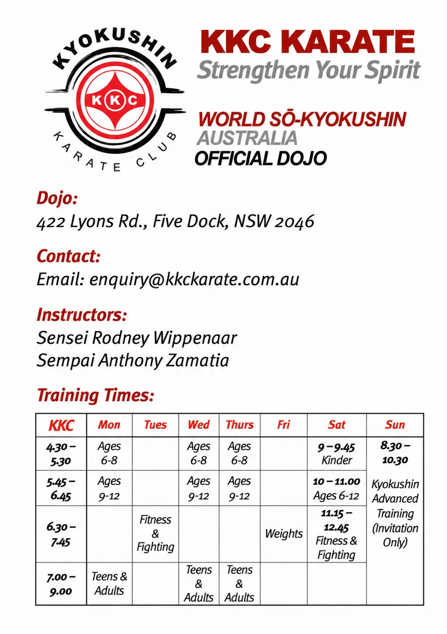 KKC Karate information — address, instructors and class times